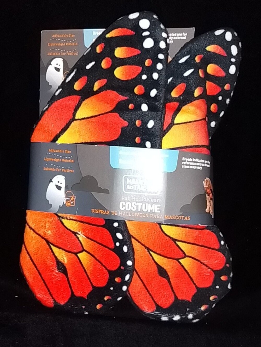 Orange Monarch Butterfly Wings Pet Costume